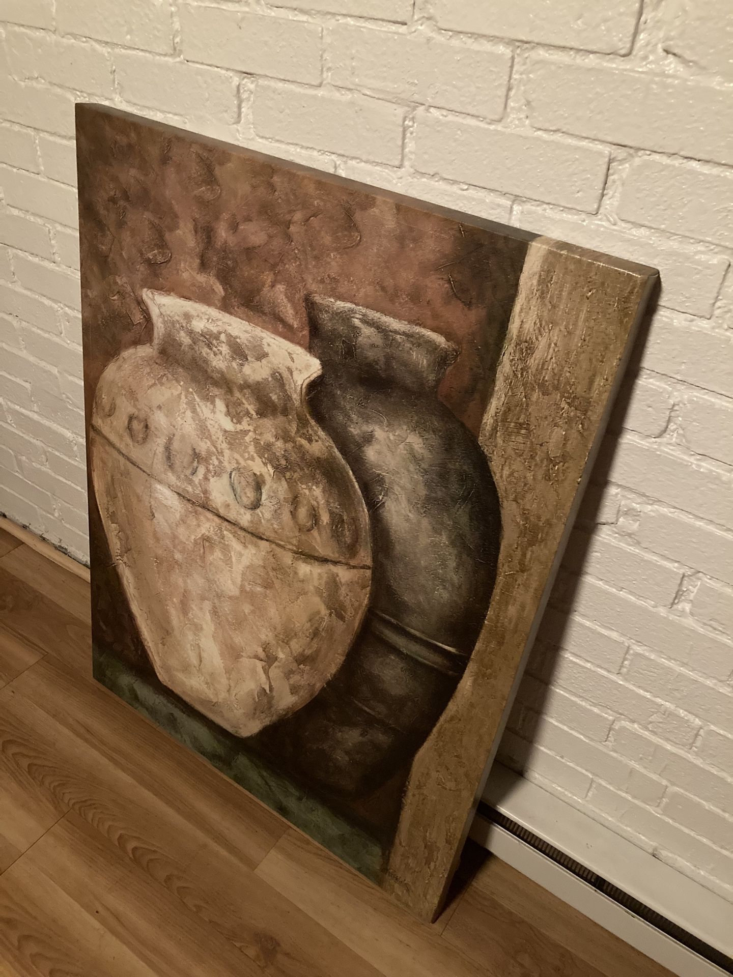Textured Canvas Vase Wall Art Painting
