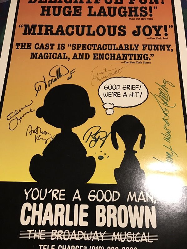 Autograph playbill poster of you're a good man Charlie Brown