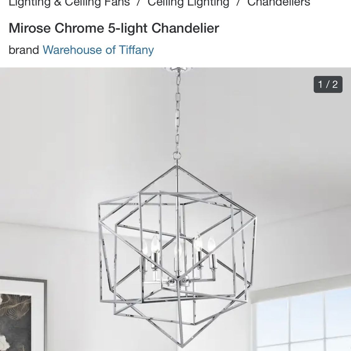 Chrome 5 Light Chandelier