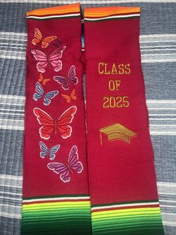 Hot Pink Butterflies Class 2025 Stole 