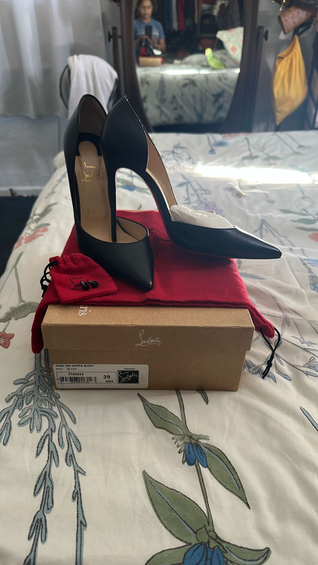 Christian Louboutin Iriza Leather Half-d'Orsay Red Sole Pumps