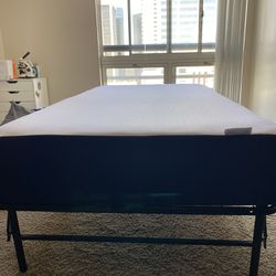 Twin Size Foldable bed Frame W/ 10 Inch  Mattress 