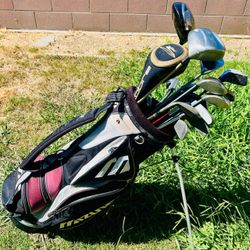 22 Piece Golf Club SET: King Cobra, Callaway, Drivers, Irons/Wedges, Putters, Stand Bag + more