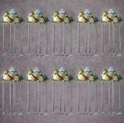 YALLOVE Acrylic Flower Stands (10-Pack, 15.75")