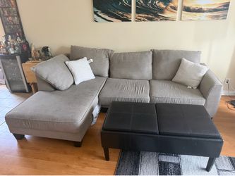 Chaise lounge sofa and coffee table