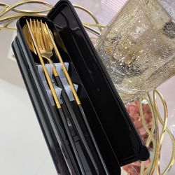 Cutlery Three-piece Stainless Steel Portable Spoon Fork Chopsticks Set