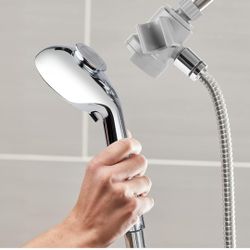 Waterpik Magnetic Dual Dock Adjustable Height Hand Held Shower Head With 5-Foot Metal Hose and PowerPulse Shower Massage, Chrome QMK-753ME