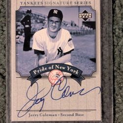 Jerry Coleman Auto - 2003 Upper Deck Yankees Signature Series  Pride of New York
