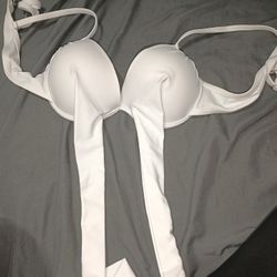 White Tie Around Bikini Top