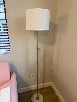 Gold Floor Lamp with Marble Base
