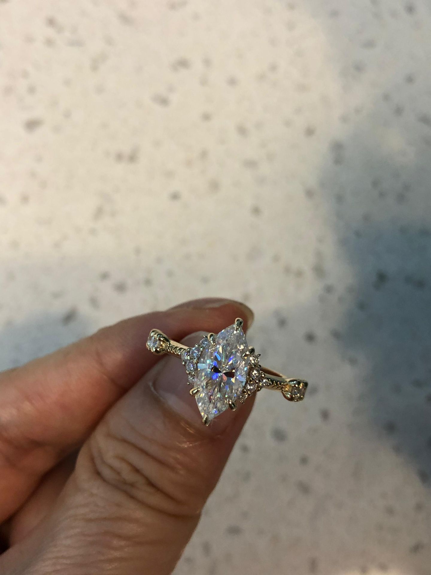 ZAVELLA Engagement Ring “Seraphine” Ring — 18K Gold & Moissanite — Size 6