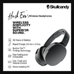 New! SkullCandy HESH EVO Wired & Bluetooth Headphones in Raven.  