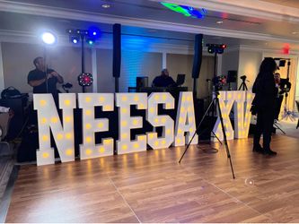 White 4ft Marque with lights