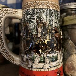 budweiser 1988 clydesdale s stein
