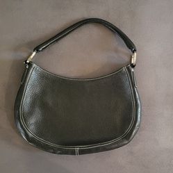 Ann Taylor Black Leather Shoulder Hobo Bag Purse