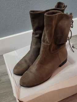 Aldo Brown Suede Lace Up Bootie Size 6 Used