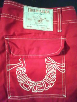 Red Mens True Religion pants 34