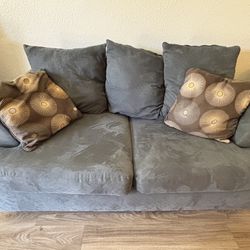 Blue Grey 2 Seat Couch 