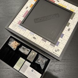 Pottery Barn Wooden Monopoly Board Game - Black Luxury Edition