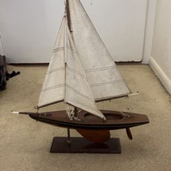 Vintage Model Sailboat with base