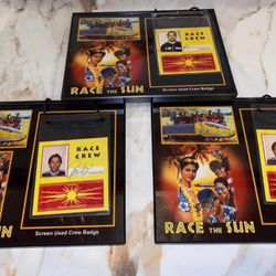 MOVIE PROPS - RACE THE SUN Production Used Crew Badges w/ Custom Displays (not main cast) X3