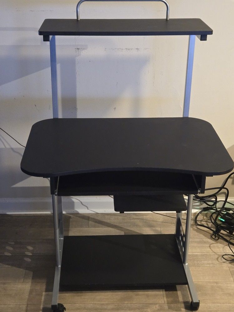 Mobile Computer Office Desk, Black