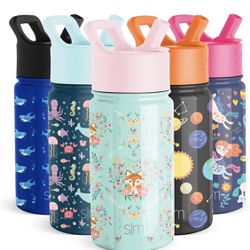 Simple Modern Kids Water Bottle with Straw Lid, Insulated Stainless Steel  Reusable Tumbler for Toddlers, Girls, Boys, Summit Collection