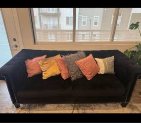 Set of 2 Black Velvet couches