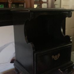 Solid wood, black nightstand 18 1/2 wide 26 tall
