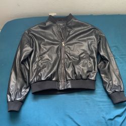 “Blessed” Leather Bomber Jacket 