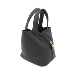 Black TOGO Leather Gold Lock Purse Handbag Tote Bag