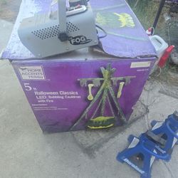 Halloween Witch Cauldron And Fog Machine 