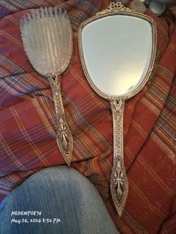 vintage brush and mirror