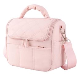 Insulated Lunch Box for Women,Lightweight Puffy Padded Waterproof Lunch Tote Bags with Adjustable Shoulder Strap Reusable Lunch Bag For Work Picnic Tr