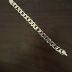 8 “ Bracelet And 24 Inch Silver Necklace Set With Cubic Zirconia Stones