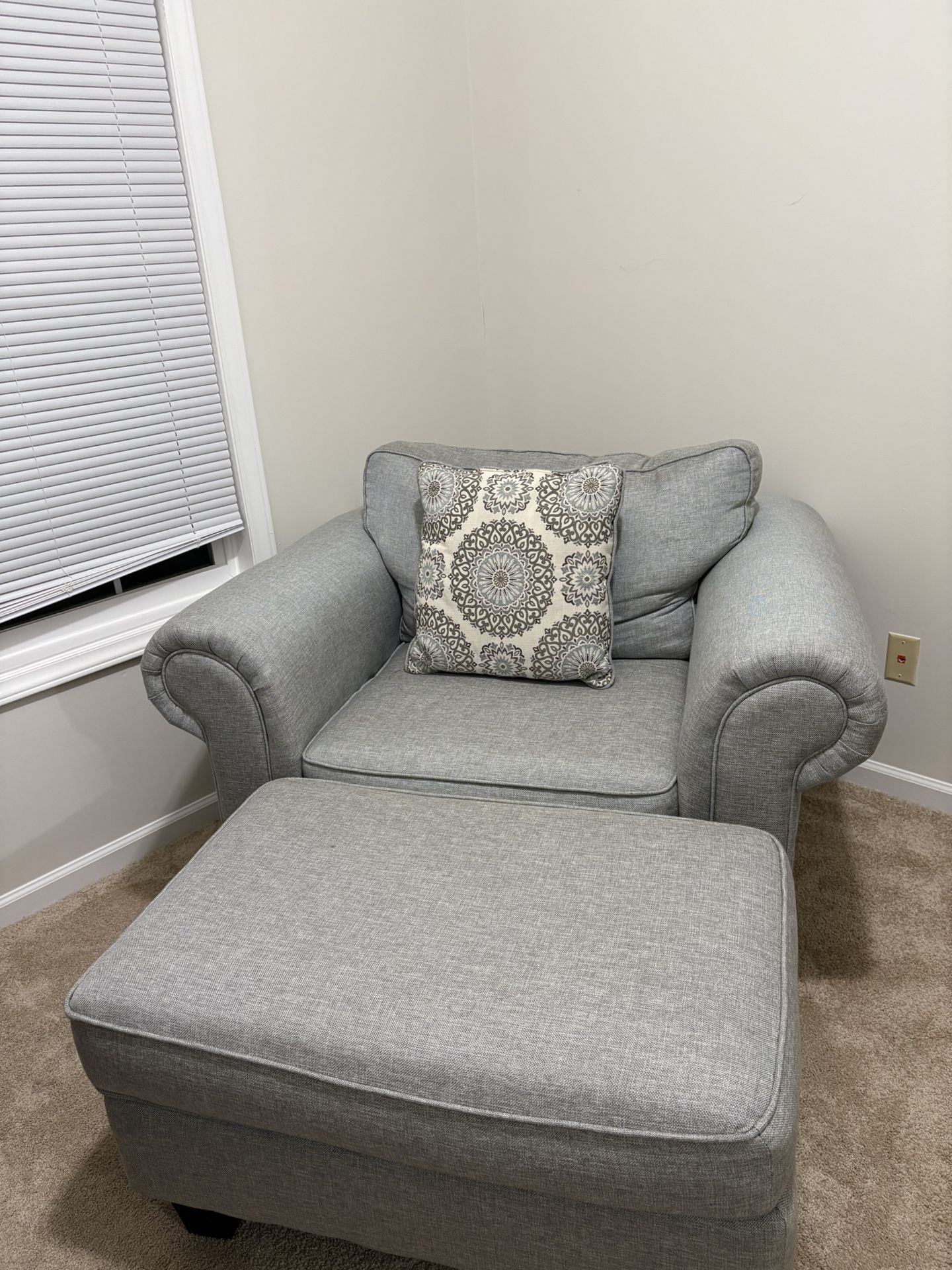 Oversize Chair and Ottoman