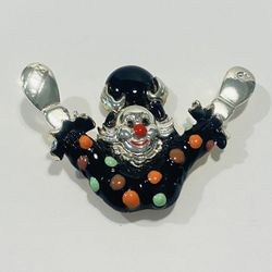 Vintage A.J.C. Clown SilVer Metal Enameled 2.5”. Beautiful very rare clown brooch by AJC is in excellent condition. Only enameled, no stones.