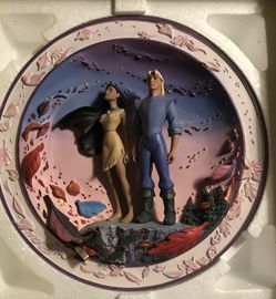 Disneys Pocahontas and John Smith plate