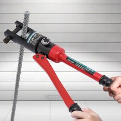 16 Ton Hydraulic Crimping Tool with Gloves, 11 Pairs of US Standard Chromed Hexagon Crimping Dies (6AWG to 600MCM)