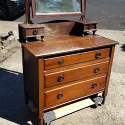 Antique Dresser With Mirror