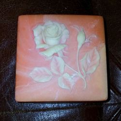 Vintage Hand Carved Stone Trinket Box