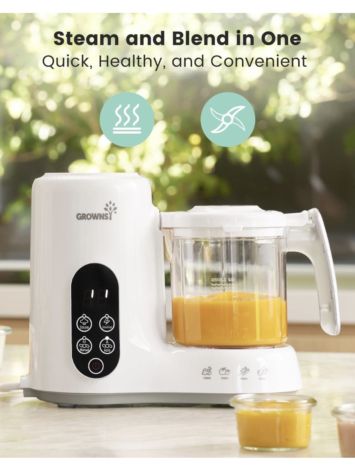 GROWNSY Baby Food Maker with Steam Basket