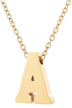 Fashion A-Z Letter Pendant Necklace Gold Color Choker Jewelry for Women (A)