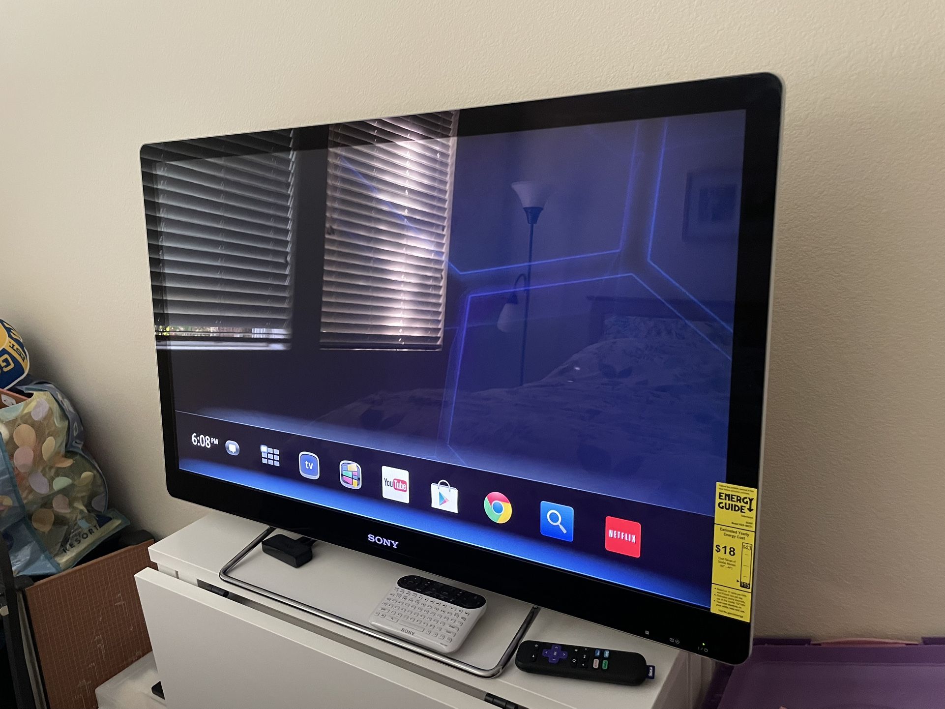 Sony 40” Google Tv In Like New Condition With Keyboard Remote 