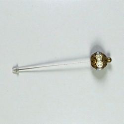 Vintage Glass Rhinestone Filigree Bead Hat Pin 1(contact info removed) Original