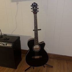  Ibanez AE Series Acoustic-Electric Guitar Black