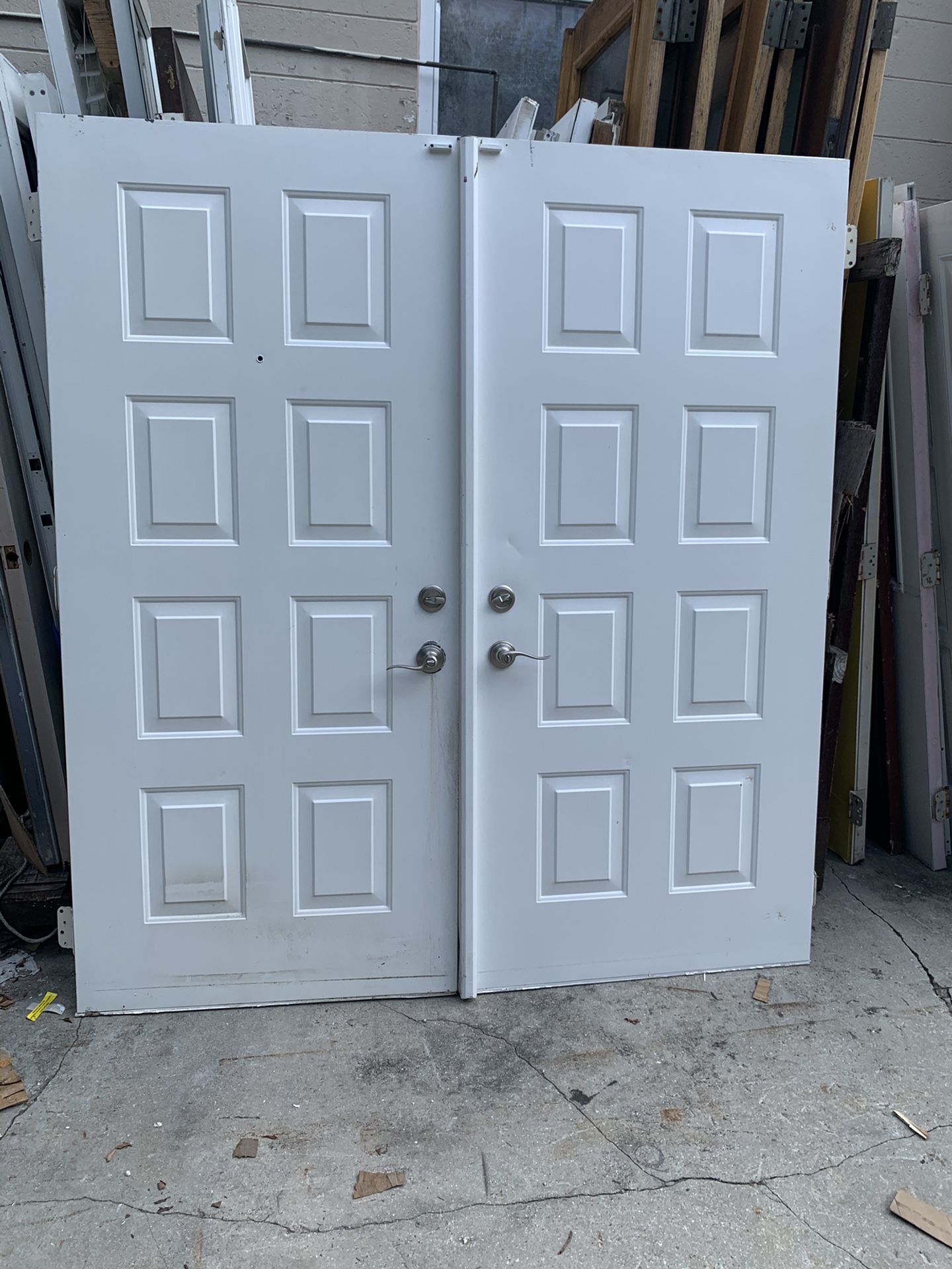 Used double door exterior metal 72x80