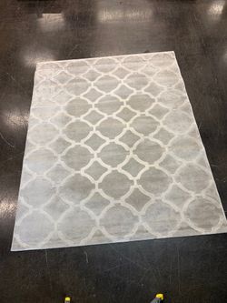 IKEA HILLESTED Light Grey Trellis Geometric 8 x 10 Area Rug