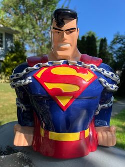 1997 12” Superman Ceramic Cookie Jar-NIB-DC Comics/Warner Bros Store Exclusive