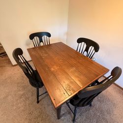 Farmhouse Dining Table with 4 Chairs